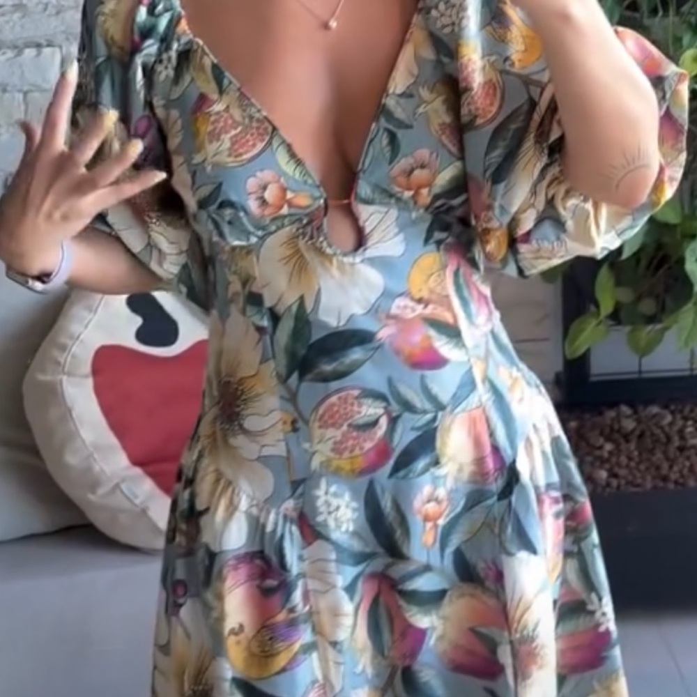 FARM Rio Sage Green Floral Maxi Dress with Multicolor Blooms - Picture 5 of 9